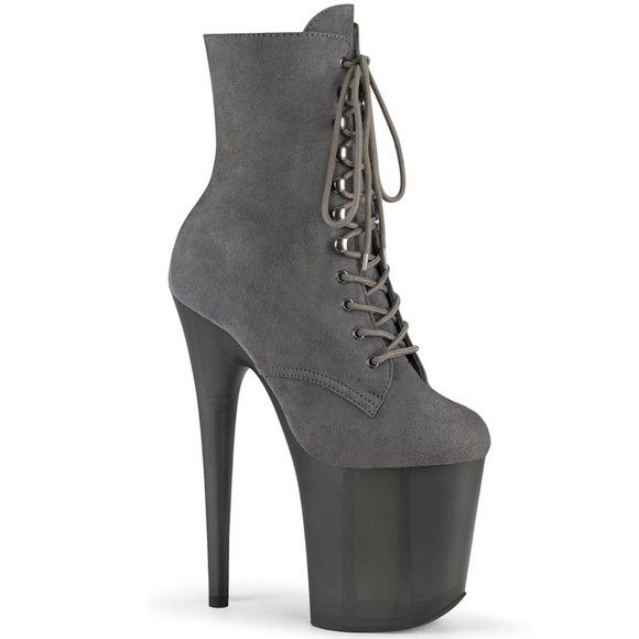 Platform Suede Lace Up High Heel Ankle Boots - Picture 5 of 5
